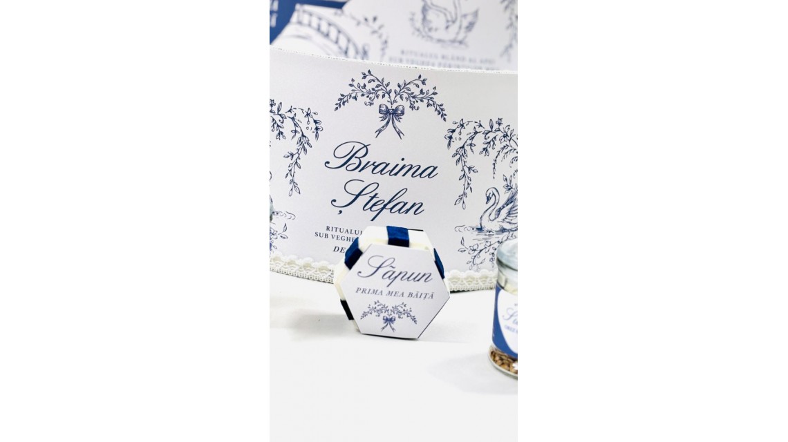 Set Prima Băiță cu nasii dupa botez Swan Lake Ritual Blând al apei pentru Băieți 21